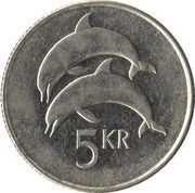 5 Krónur Magnetic reverse image