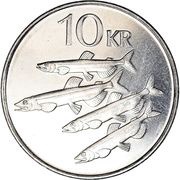 10 Krónur Magnetic reverse image