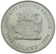 1000 Krónur Sveinn Björnsson obverse image