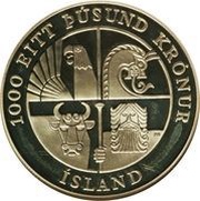 1000 Krónur Leif Ericsson obverse image