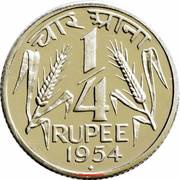 ¼ Rupee reverse image