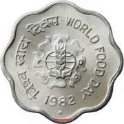 10 Paise FAO, India, 1982 reverse image