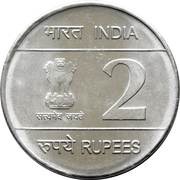 2 Rupees Louis Braille obverse image