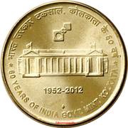 5 Rupees Kolkata Mint, India, 2012 reverse image