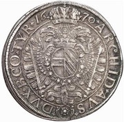 1 Thaler - Leopold I Vienna, Austria, 1670 reverse image