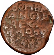 1 Pice Copperoon, India, 1674 reverse image