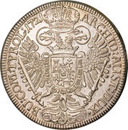1 Thaler - Charles VI Hall, Austria, 1719-1734 reverse image
