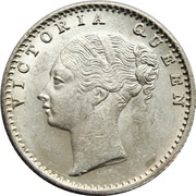 ¼ Rupee - Victoria obverse image