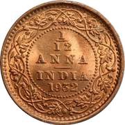1⁄12 Anna - George V, India, 1912-1936 reverse image