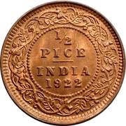 ½ Pice - George V, India, 1912-1936 reverse image