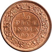 ½ Pice - George VI reverse image