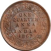 ¼ Anna - Victoria "VICTORIA QUEEN", India, 1862-1894 reverse image