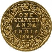 ¼ Anna - Victoria Pattern, India, 1891-1901 reverse image