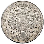 1 Thaler - Maria Theresia Vienna, Austria, 1746-1752 reverse image