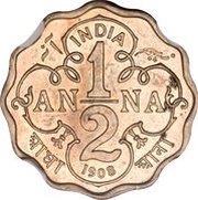 ½ Anna - Edward VII Pattern reverse image