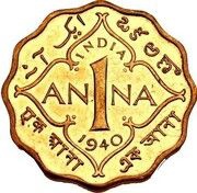 1 Anna - George VI Pattern, India, 1940 reverse image