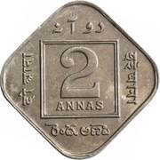 2 Annas - George V, India, 1918-1936 reverse image