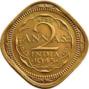 2 Annas - George VI, India, 1945 reverse image