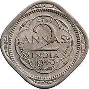 2 Annas - George VI, India, 1946-1947 reverse image