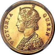 ¼ Rupee - Victoria Off Metal Strike obverse image