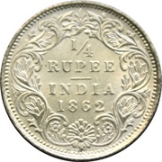 ¼ Rupee - Victoria, India, 1862-1876 reverse image