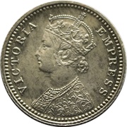 ¼ Rupee - Victoria obverse image