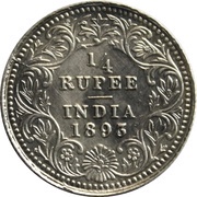 ¼ Rupee - Victoria, India, 1877-1901 reverse image