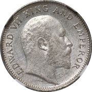 ¼ Rupee - Edward VII obverse image