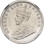 ¼ Rupee - George V obverse image