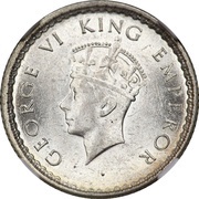 ¼ Rupee - George VI obverse image