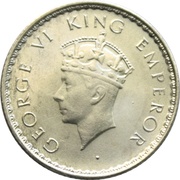 ¼ Rupee - George VI obverse image