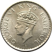 ¼ Rupee - George VI obverse image
