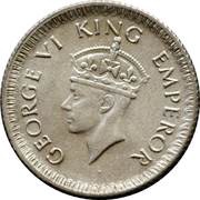 ¼ Rupee - George VI obverse image