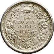 ¼ Rupee - George VI, India, 1942-1943 reverse image