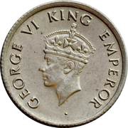 ¼ Rupee - George VI obverse image