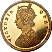 ½ Rupee - Victoria Off Metal Strike obverse image
