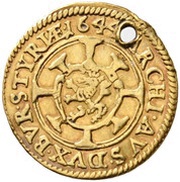 Gold strike of 1 Kreuzer - Ferdinand III Graz, Austria, 1644-1645 reverse image