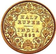 ½ Rupee - Victoria Pattern, India, 1891-1899 reverse image