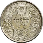 ½ Rupee - George V, India, 1912-1936 reverse image