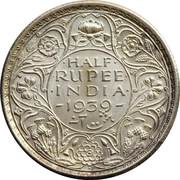 ½ Rupee - George VI, India, 1938-1939 reverse image