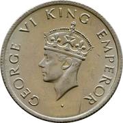 ½ Rupee - George VI obverse image
