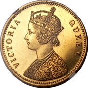 1 Rupee - Victoria Off Metal Strike obverse image
