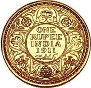 1 Rupee - George V Pattern, India, 1911 reverse image