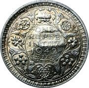1 Rupee - George VI 1942 Embossed PGAH 1943, India, 1942 reverse image