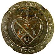 1⁄48 Rupee, Dub, India, 1794 reverse image
