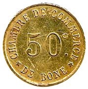 50 Centimes Bône Chamber of Commerce reverse image