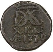 10 Cash - Christian VII, India, 1768-1777 reverse image