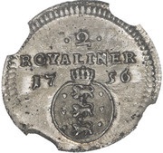 2 Royaliner - Frederik V, India, 1756 reverse image
