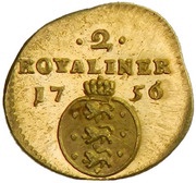 2 Royaliner - Frederik V, India, 1756 reverse image