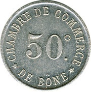 50 Centimes Bône Chamber of Commerce; Essai reverse image